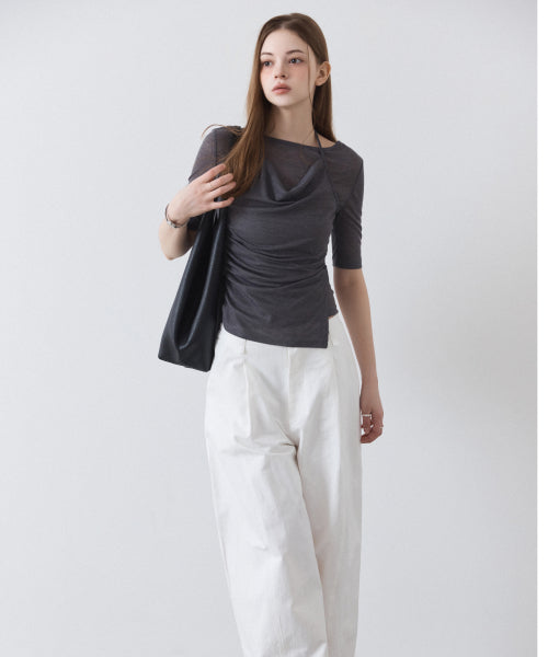 MIXXO MIXXO Balloon Fit One Tuck Cotton Pants
