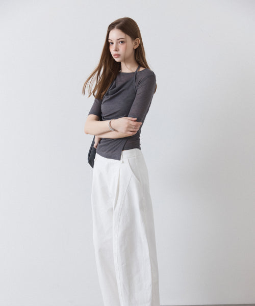 MIXXO MIXXO Balloon Fit One Tuck Cotton Pants