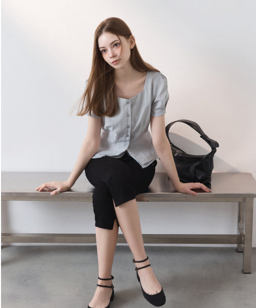 MIXXO MIXXO Square Neck Peplum Blouse C