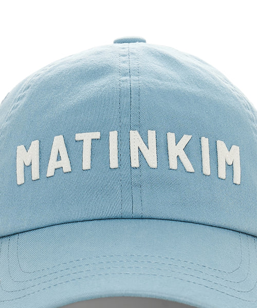 MATIN KIM MATIN KIM Applique Felt Logo Ball Cap in Light Blue