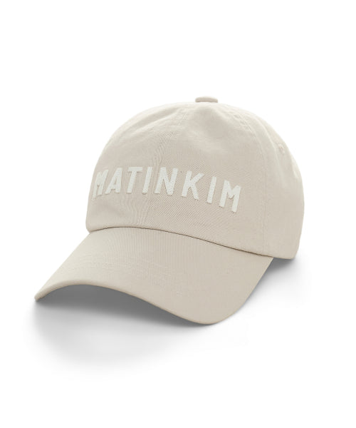 MATIN KIM MATIN KIM Applique Felt Logo Ball Cap in Light Grey