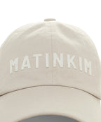 MATIN KIM MATIN KIM Applique Felt Logo Ball Cap in Light Grey