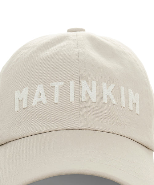 MATIN KIM MATIN KIM Applique Felt Logo Ball Cap in Light Grey