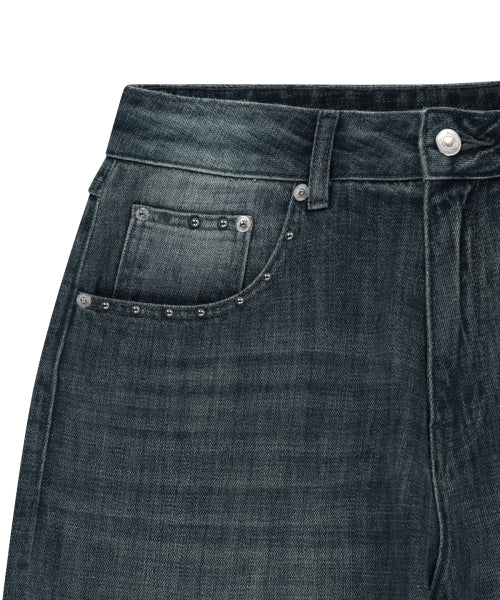 MATIN KIM MATIN KIM Denim Pants with Stud Detail