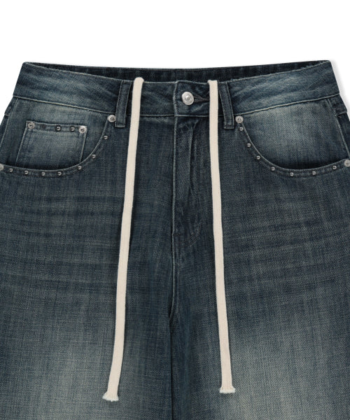 MATIN KIM MATIN KIM Denim Pants with Stud Detail