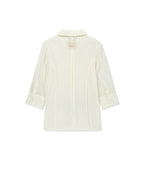 MATIN KIM MATIN KIM RAW EDGE CRINKLE BLOUSE Cream