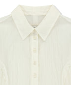 MATIN KIM MATIN KIM RAW EDGE CRINKLE BLOUSE Cream