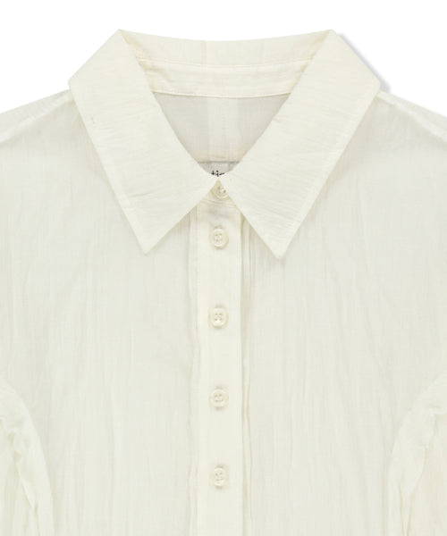 MATIN KIM MATIN KIM RAW EDGE CRINKLE BLOUSE Cream