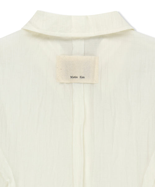 MATIN KIM MATIN KIM RAW EDGE CRINKLE BLOUSE Cream