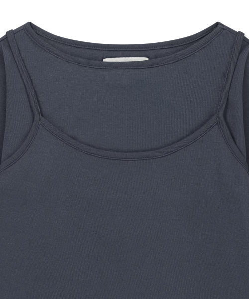 MATIN KIM MATIN KIM T-Shirt Layered Set in Smoke Blue