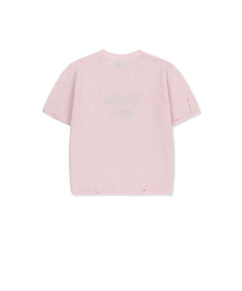 MATIN KIM MATIN KIM Half Sleeve Logo Pullover Women in Pink