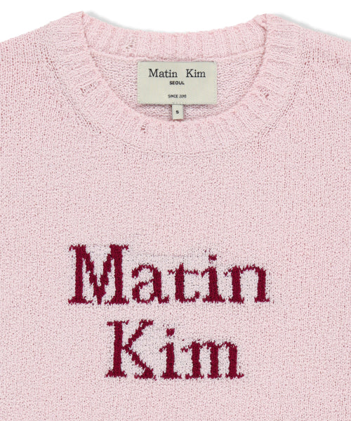 MATIN KIM MATIN KIM Half Sleeve Logo Pullover Women in Pink