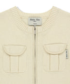 MATIN KIM MATIN KIM Pocket Washed Knit Vest in Light Beige