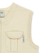 MATIN KIM MATIN KIM Pocket Washed Knit Vest in Light Beige