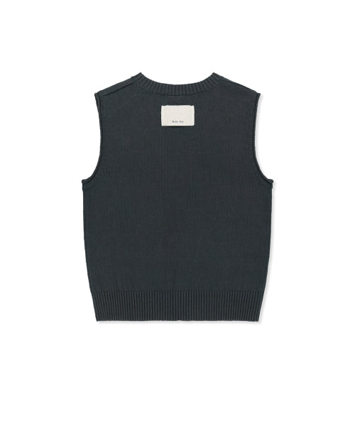 MATIN KIM MATIN KIM Pocket Washed Knit Vest