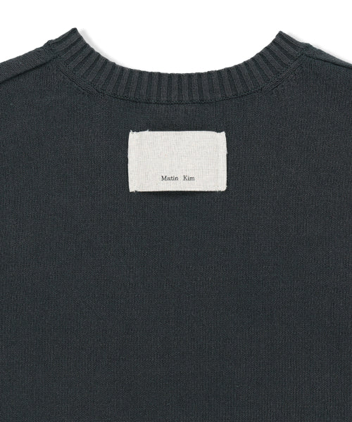 MATIN KIM MATIN KIM Pocket Washed Knit Vest