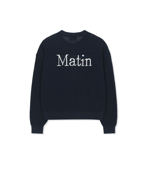 MATIN KIM MATIN KIM Back Logo Jacquard Mesh Knit Zip Up - Size S/M/L