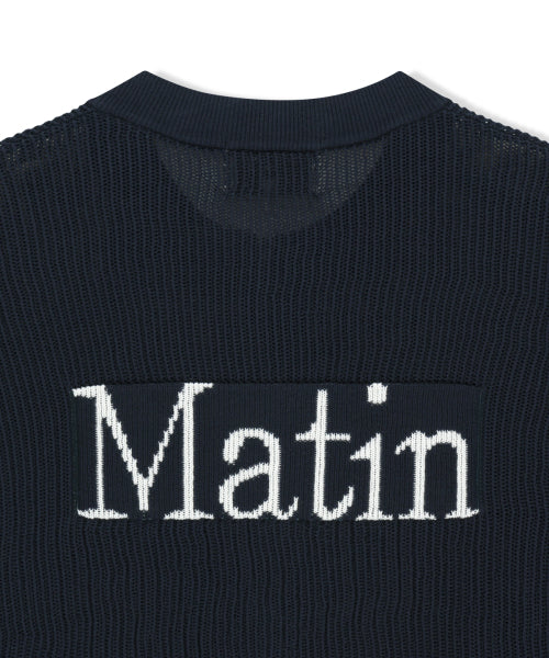 MATIN KIM MATIN KIM Back Logo Jacquard Mesh Knit Zip Up - Size S/M/L