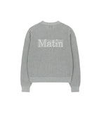 MATIN KIM MATIN KIM Back Logo Jacquard Mesh Knit Zip Up - Light Grey