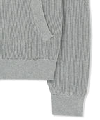 MATIN KIM MATIN KIM Back Logo Jacquard Mesh Knit Zip Up - Light Grey