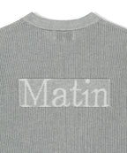 MATIN KIM MATIN KIM Back Logo Jacquard Mesh Knit Zip Up - Light Grey