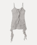MIXXO MIXXO See-through Check Layered Dress (S)