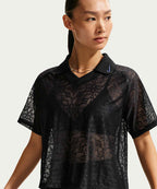 NIKE NIKE T-Shirt Loose Lace Polo Jersey Top - Size M