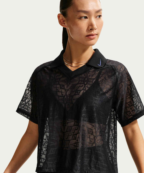 NIKE NIKE T-Shirt Loose Lace Polo Jersey Top - Size M