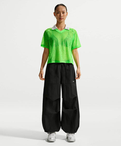 NIKE NIKE T-Shirt Loose Lace Polo Jersey Top - Green Strike