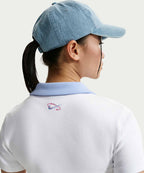 NIKE NIKE T-Shirt Short Sleeve Polo Crop Top - White
