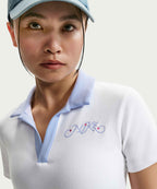 NIKE NIKE T-Shirt Short Sleeve Polo Crop Top - White