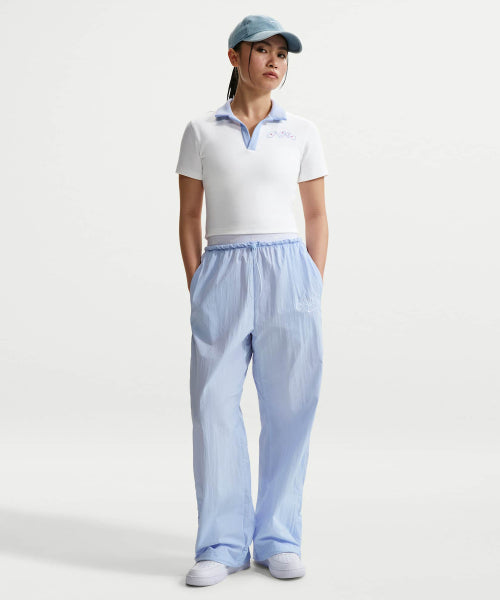 NIKE NIKE T-Shirt Short Sleeve Polo Crop Top - White