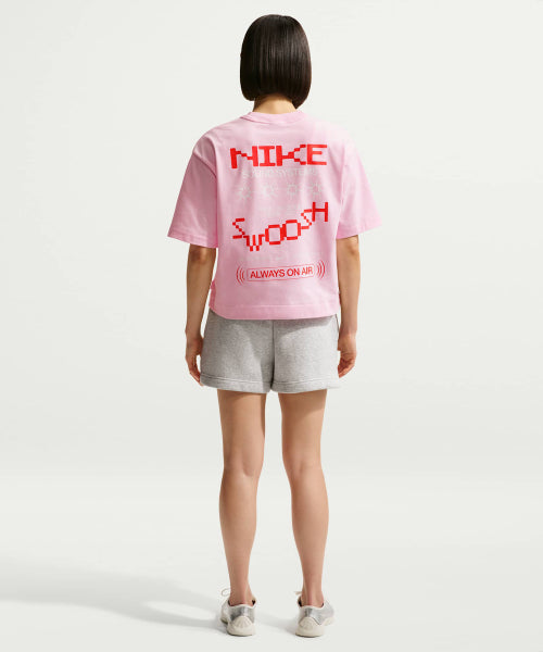 NIKE NIKE T-Shirt Oversized Mid Crop - Pink Foam