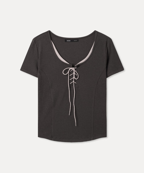 MIXXO MIXXO T-Shirt Lace-up Cut Short Sleeve C