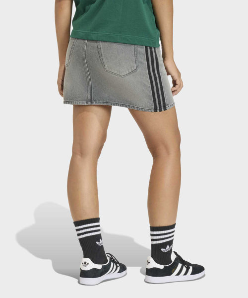 ADIDAS ADIDAS 3-Stripe Denim Skirt - Washed Gray Denim