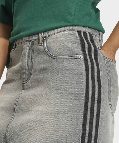 ADIDAS ADIDAS 3-Stripe Denim Skirt - Washed Gray Denim
