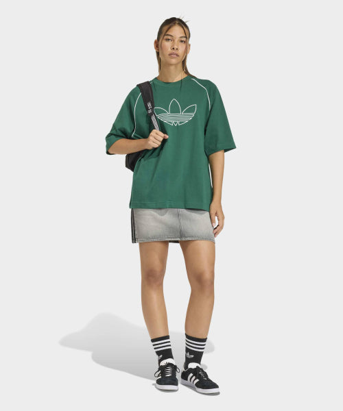 ADIDAS ADIDAS 3-Stripe Denim Skirt - Washed Gray Denim