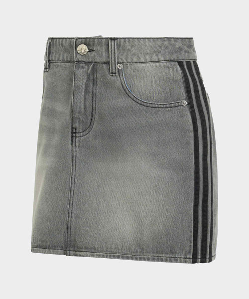 ADIDAS ADIDAS 3-Stripe Denim Skirt - Washed Gray Denim