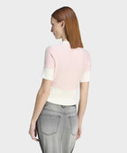 ADIDAS ADIDAS Button Detail Check V-neck Shirt - Sandy Pink