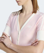 ADIDAS ADIDAS Button Detail Check V-neck Shirt - Sandy Pink