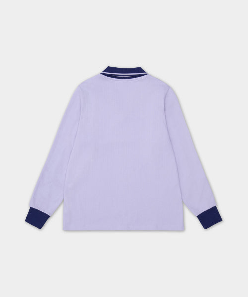 ADIDAS ADIDAS Long Sleeve Polo Shirt - Silver Down