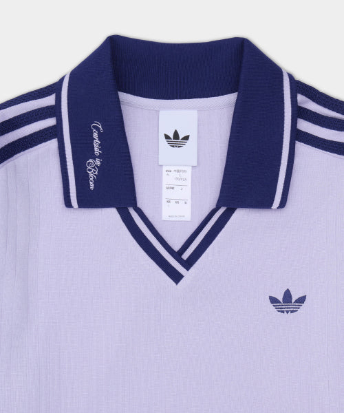 ADIDAS ADIDAS Long Sleeve Polo Shirt - Silver Down