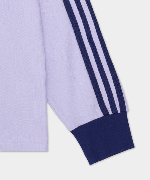 ADIDAS ADIDAS Long Sleeve Polo Shirt - Silver Down