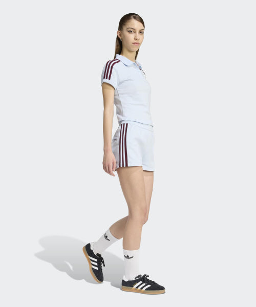 ADIDAS ADIDAS 3-Stripe Polo - Crystal Sky:Maroon (Size S)