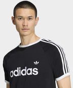 ADIDAS ADIDAS 3-Stripe Slim Ringer T-Shirt - Black