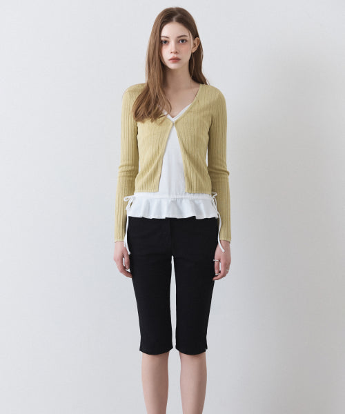 MIXXO MIXXO V-neck summer ribbed cardigan S/M