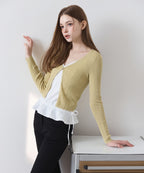 MIXXO MIXXO V-neck summer ribbed cardigan S/M