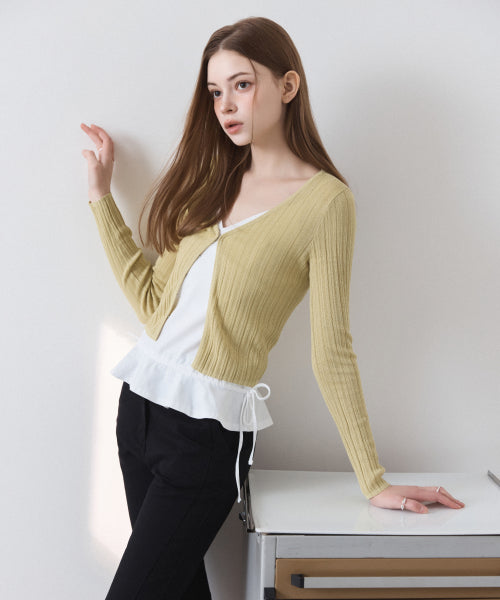 MIXXO MIXXO V-neck summer ribbed cardigan S/M