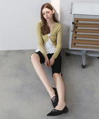 MIXXO MIXXO V-neck summer ribbed cardigan S/M