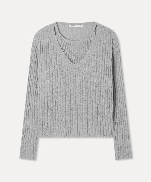 MIXXO MIXXO Deep V Layered Knit Sweater